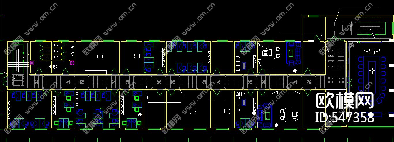 办公楼装修施工图下载（渲染图3）