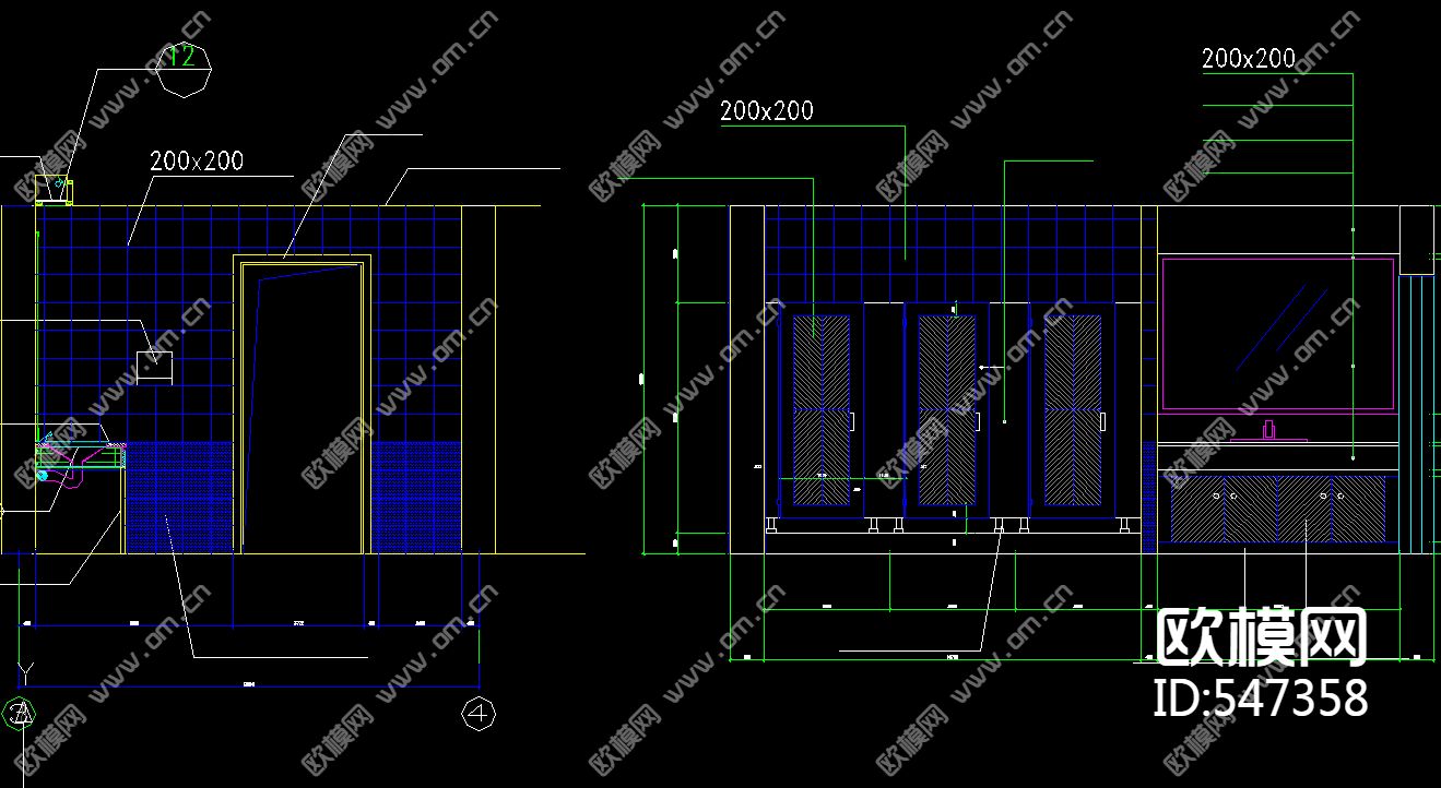 办公楼装修施工图下载（渲染图4）