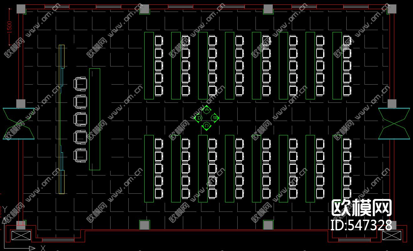 整层办公楼装饰施工图下载（渲染图1）
