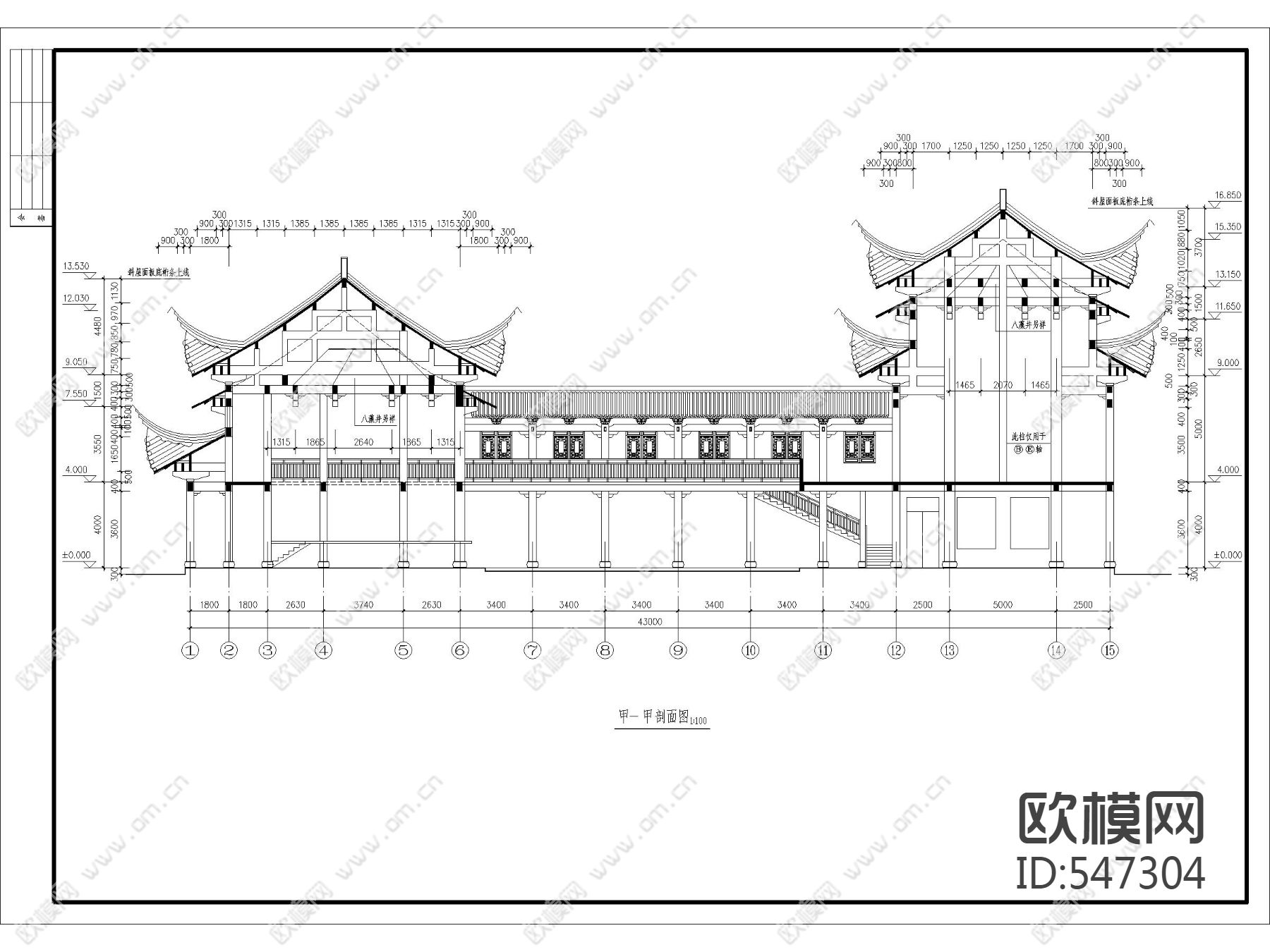古建筑祠堂戏台设计下载（渲染图5）