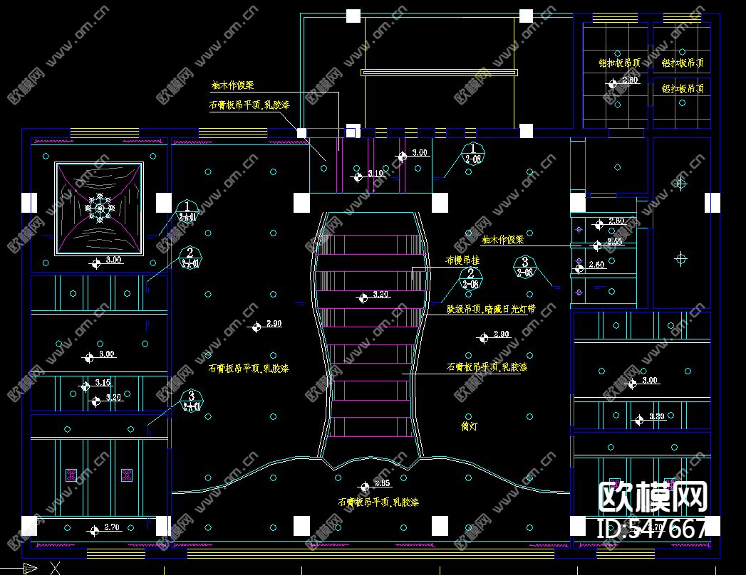 三层茶楼装饰施工图下载（渲染图1）