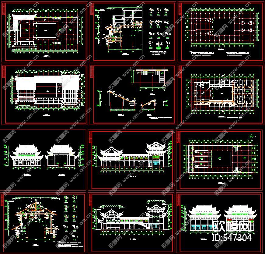 古建筑祠堂戏台设计下载（渲染图1）
