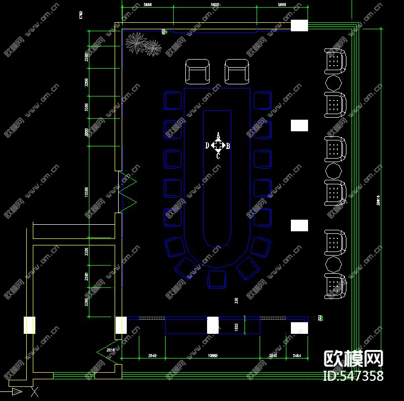 办公楼装修施工图下载（渲染图1）