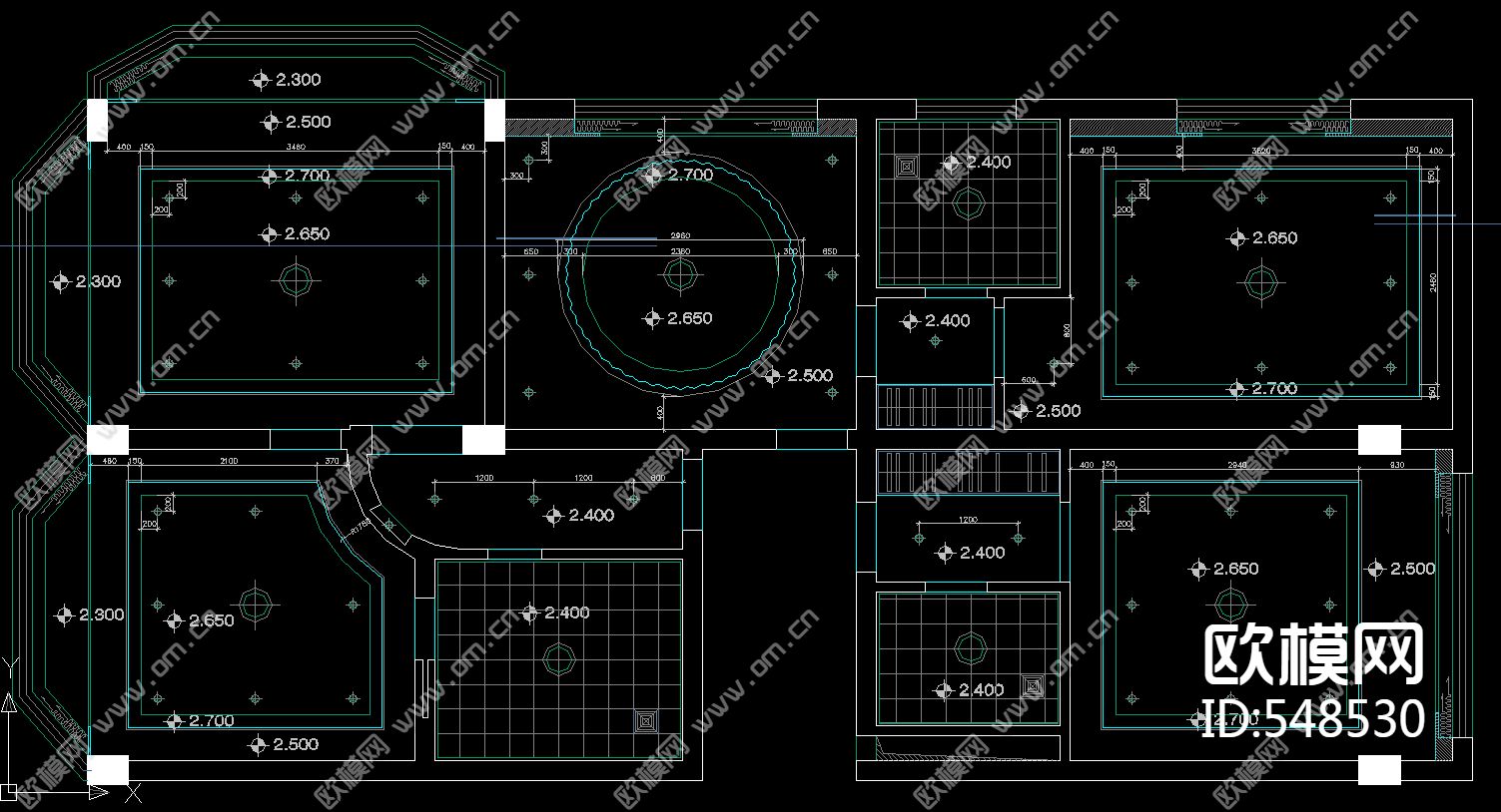 星级酒店总统套房装饰施工图下载（渲染图2）
