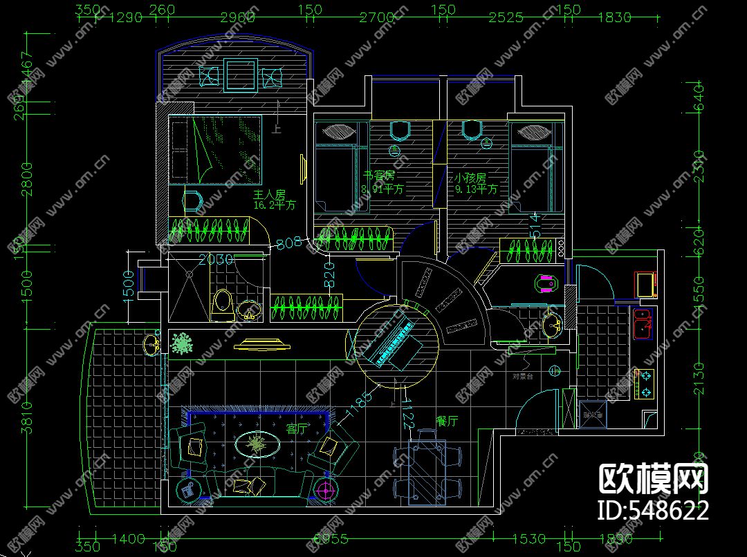 家装施工图下载（渲染图3）