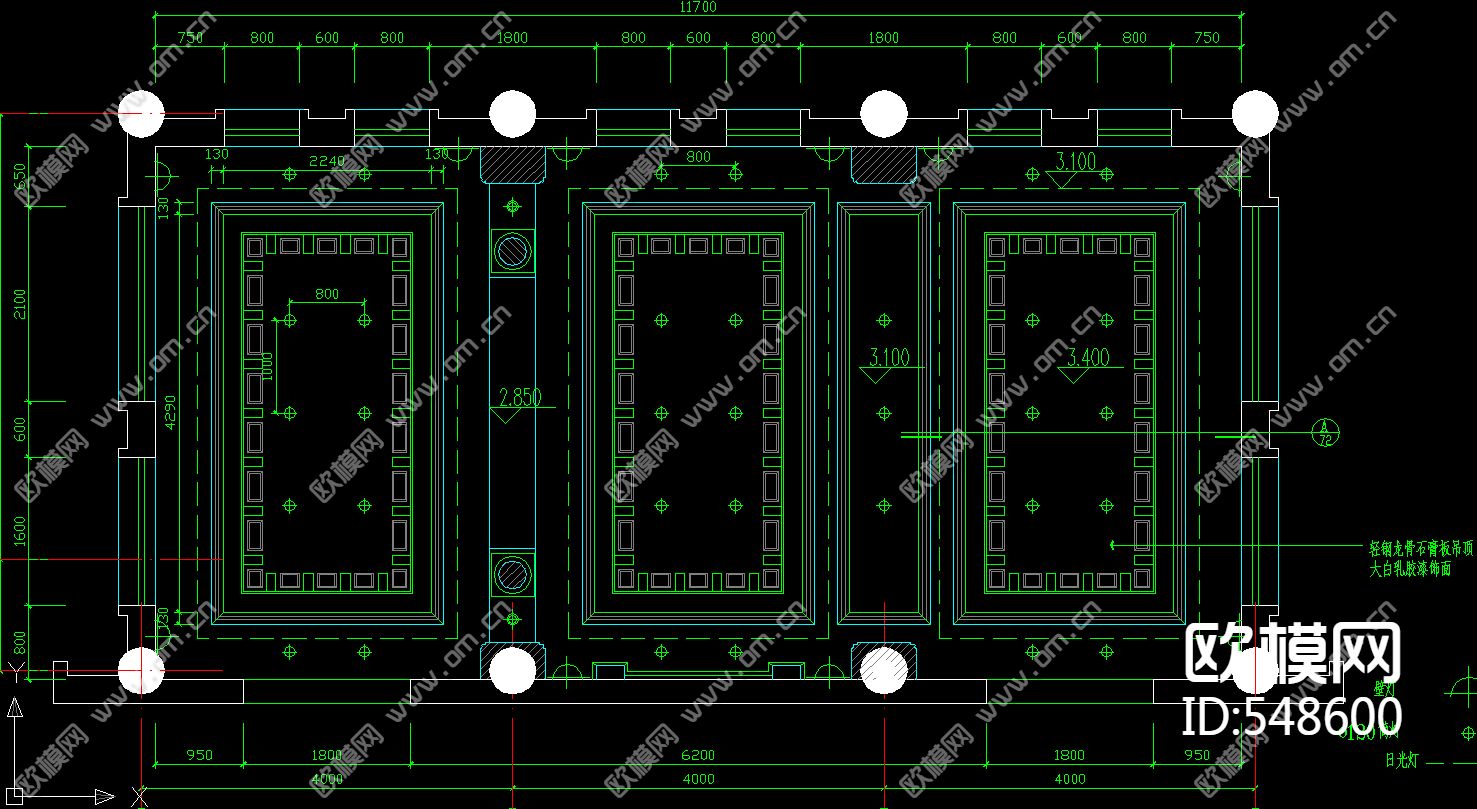 酒店欧式豪包装修施工图下载（渲染图3）