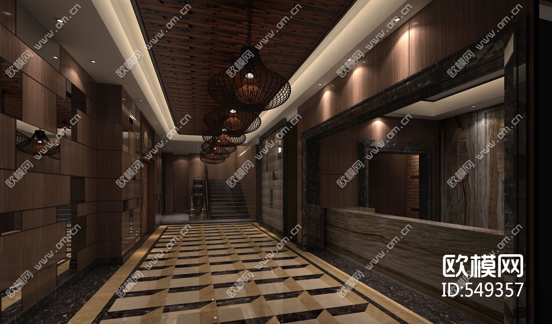 酒店全套CAD施工图下载（渲染图8）