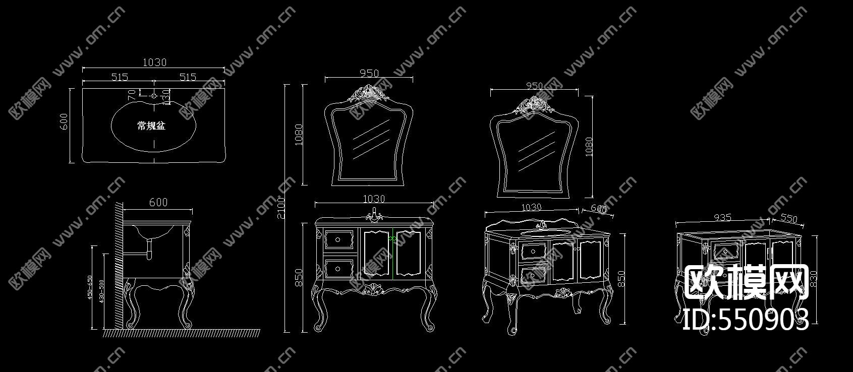 浴室柜台盆柜图库下载（渲染图3）