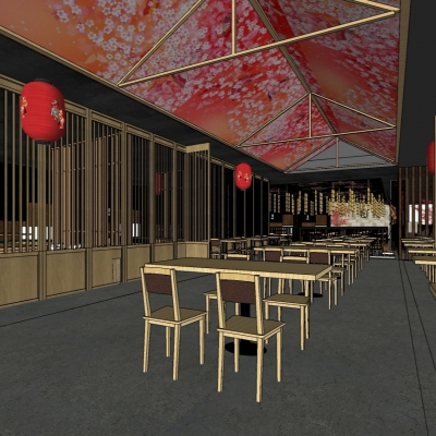  日式料理店su模型 