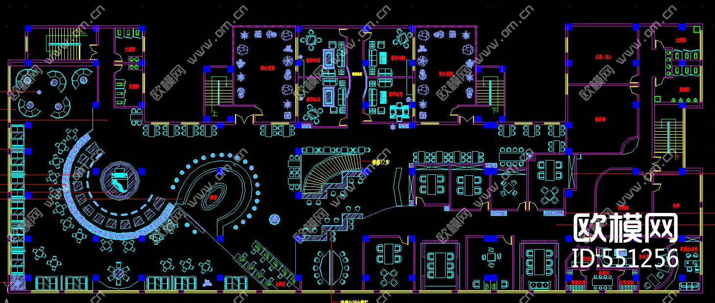 咖啡馆装修方案图下载（渲染图3）