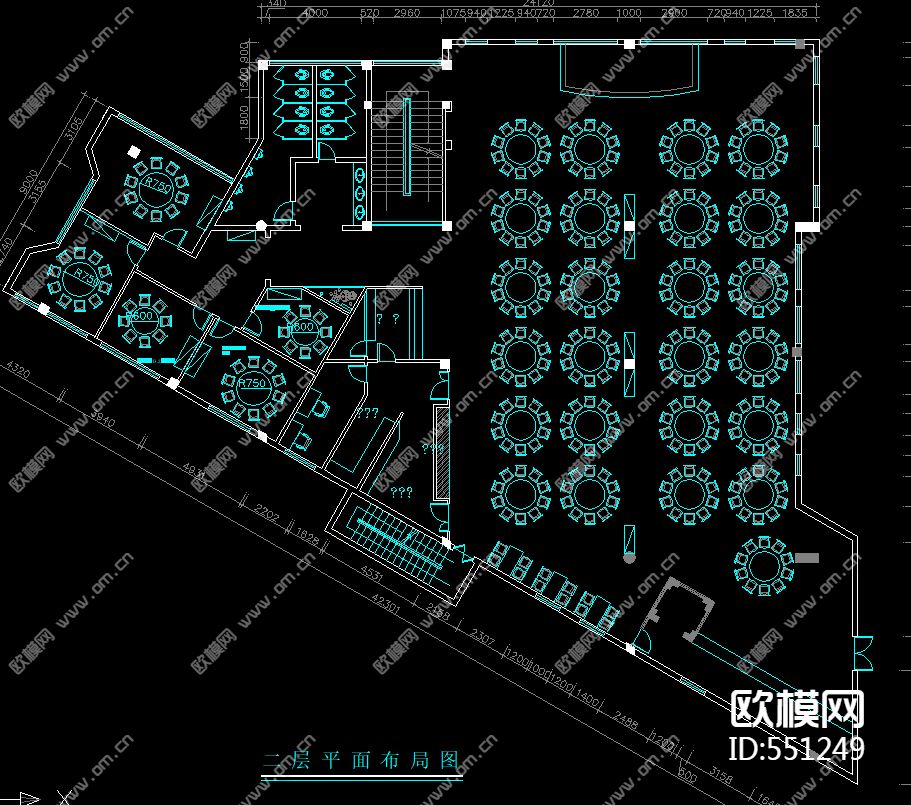 两层酒楼装修施工图下载（渲染图3）