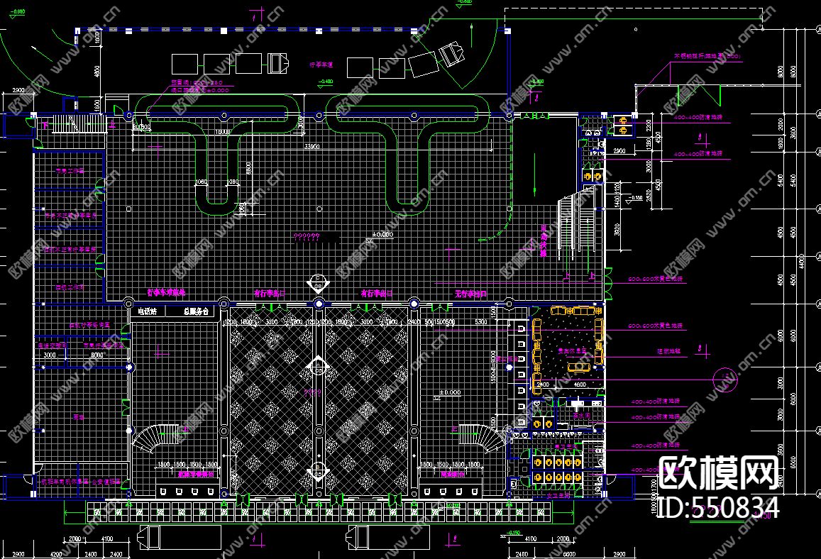 机场改造装修施工图下载（渲染图3）
