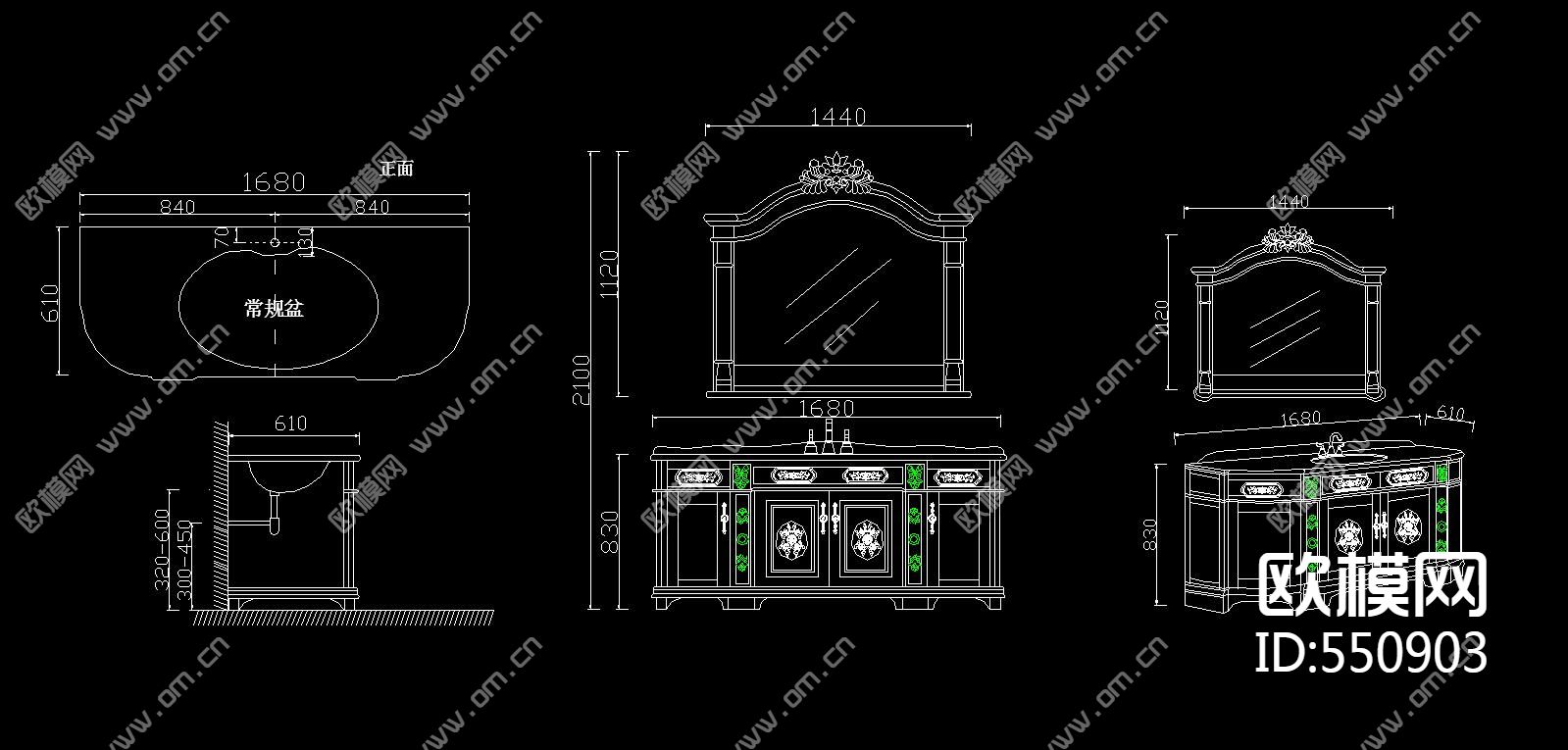浴室柜台盆柜图库下载（渲染图4）