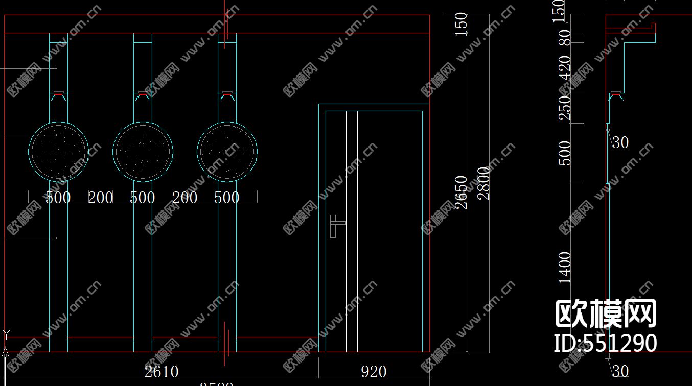三层美容院装修施工图下载（渲染图4）
