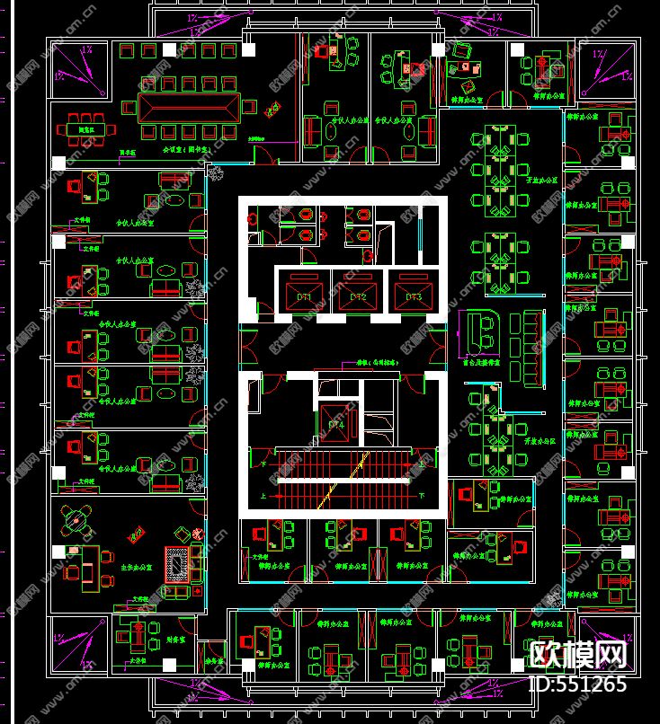 律师事务所装修施工图下载（渲染图4）