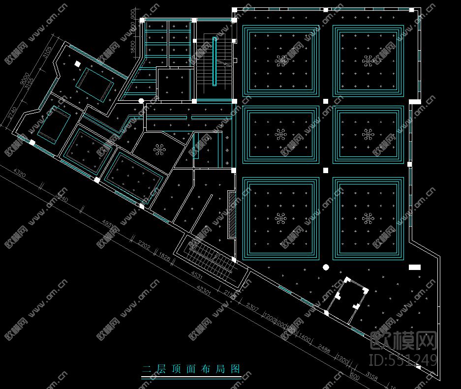 两层酒楼装修施工图下载（渲染图4）