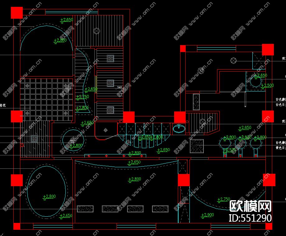 三层美容院装修施工图下载（渲染图3）
