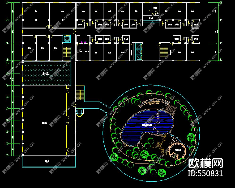 十二层酒店平面布置图下载（渲染图2）