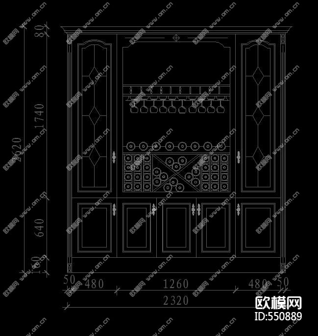 经典酒柜CAD图库18例