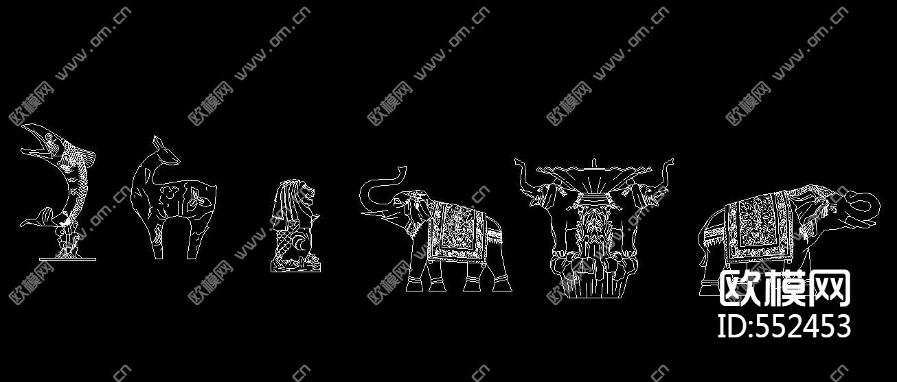 园林喷泉类CAD图库下载（渲染图5）