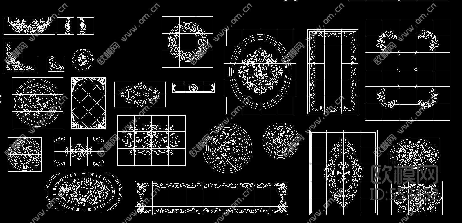 地砖大理石水刀拼花CAD图库下载（渲染图4）