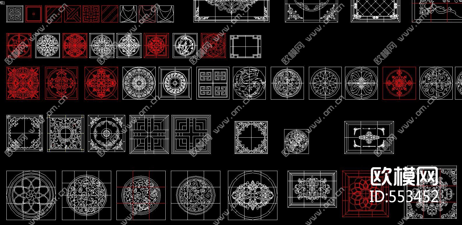 地砖大理石水刀拼花CAD图库下载（渲染图3）