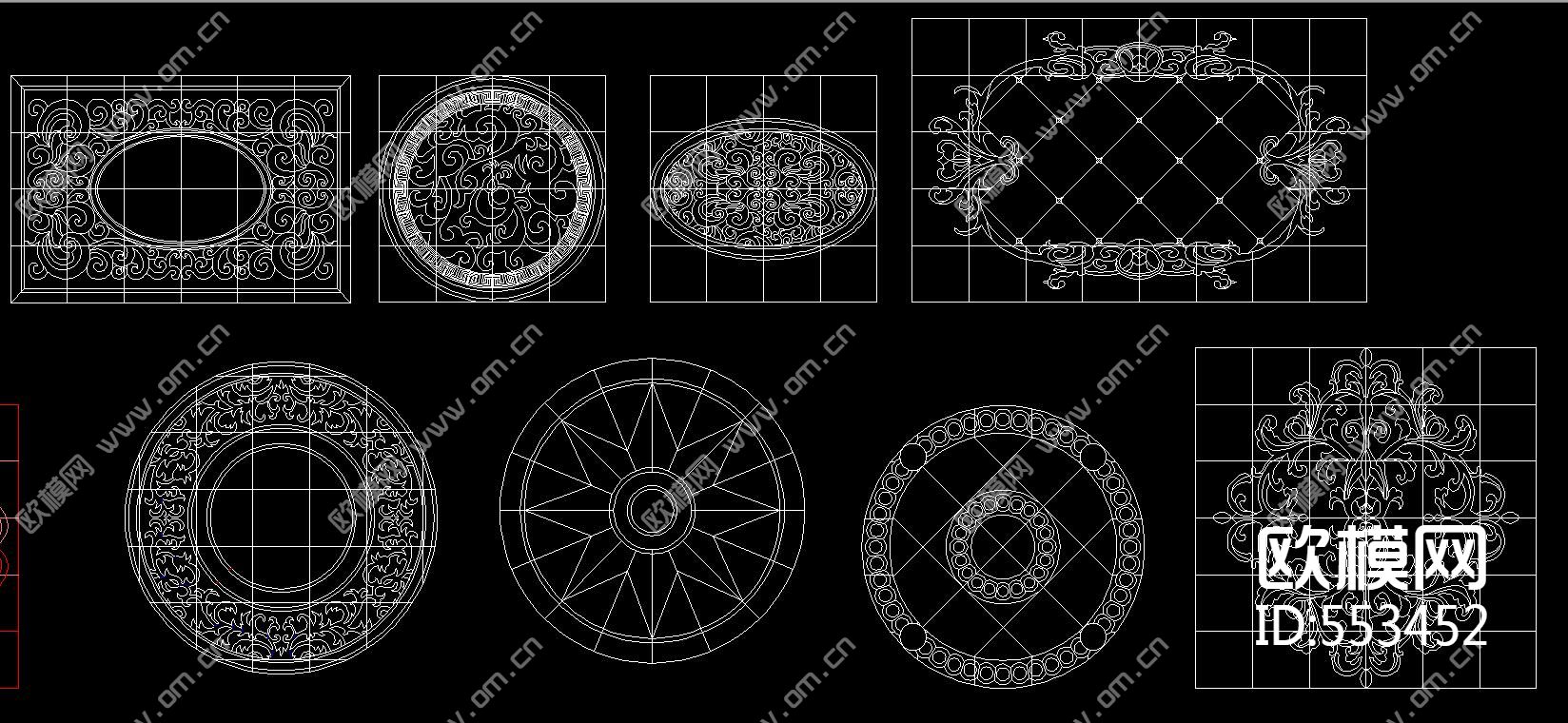 地砖大理石水刀拼花CAD图库下载（渲染图2）