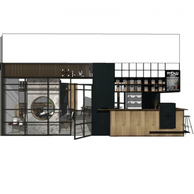  现代简约餐厅su模型 