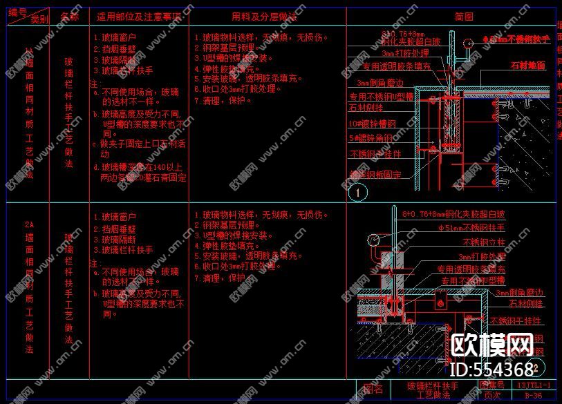 墙面通用节点标准CAD图集下载（渲染图5）