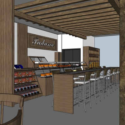  欧式蛋糕店甜品店su模型 