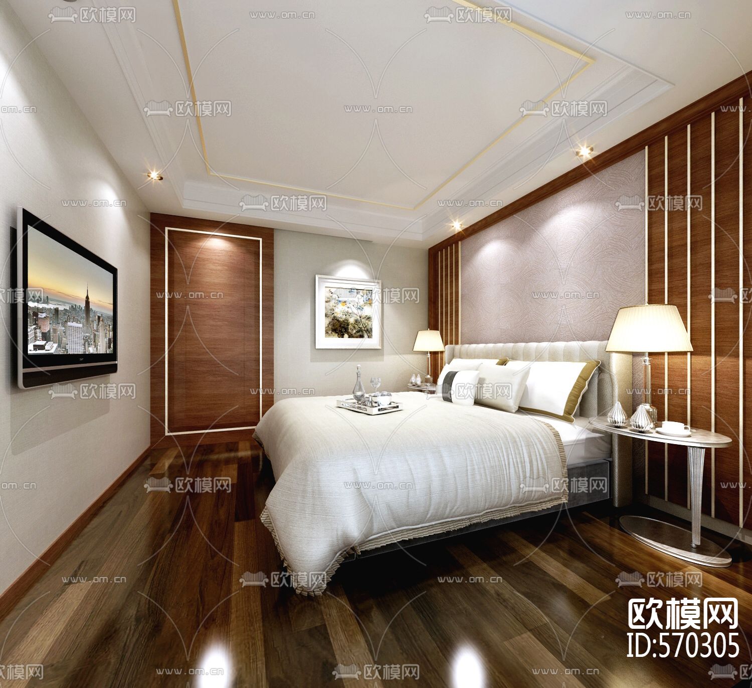 中式益花园完整CAD施工图下载（渲染图5）