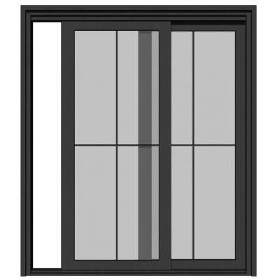 现代玻璃推拉门免费su模型