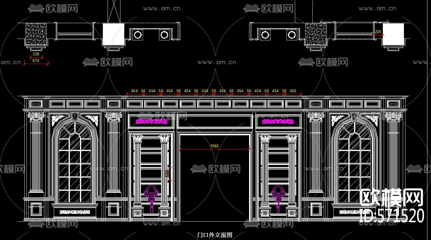 展厅 护墙板设计 CAD图集下载（渲染图3）