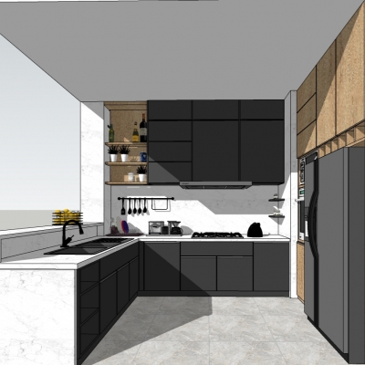  北欧厨房su模型 