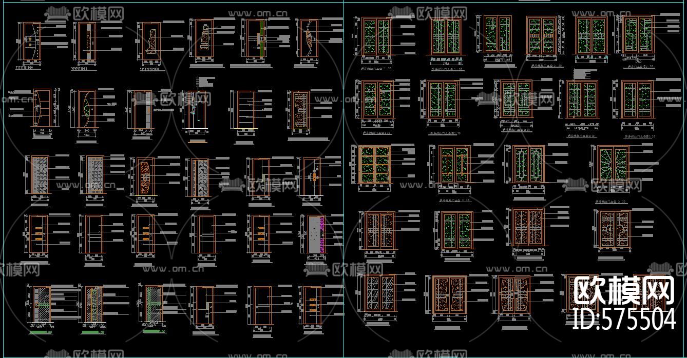 常用门和推拉门CAD图库