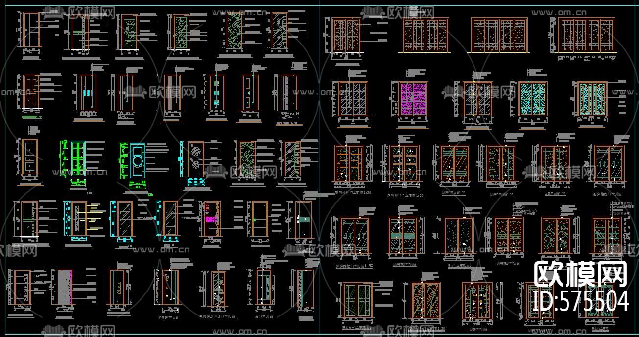 常用门和推拉门CAD图库