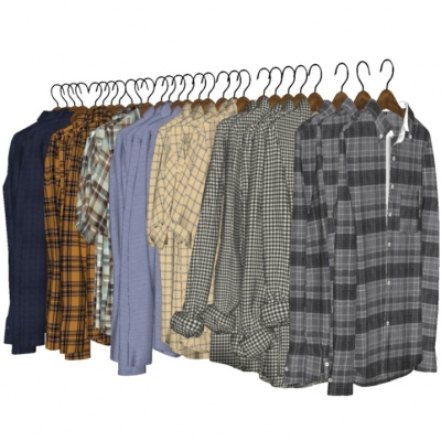  现代衣服组合su模型 