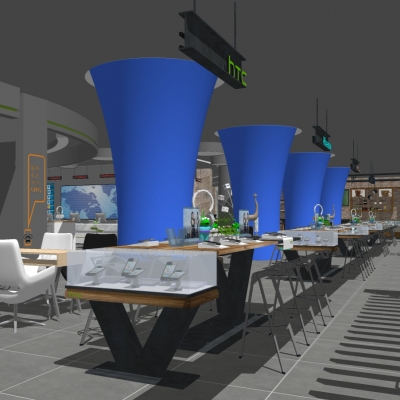  现代手机电脑专卖店su模型 