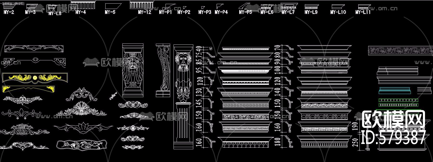 实用橱房常用 柜门 拉手 眉板 CAD图集下载（渲染图7）