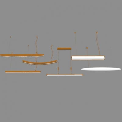  现代时尚办公吊灯su模型 