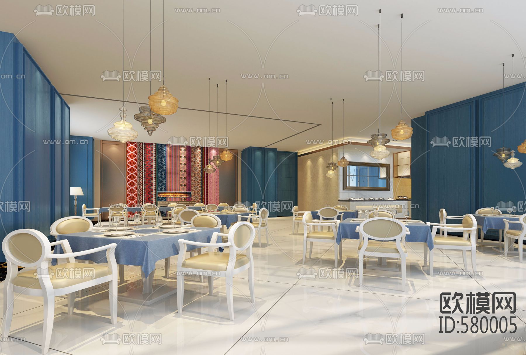 柳州丽笙酒店餐饮自助餐施工图+效果图下载（渲染图6）