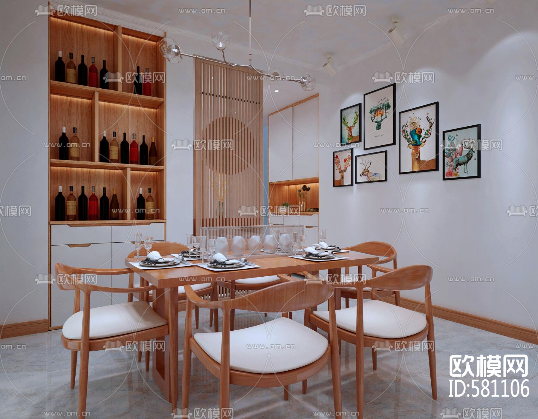 金螳螂盛天悦景台17栋施工图+效果图下载（渲染图6）