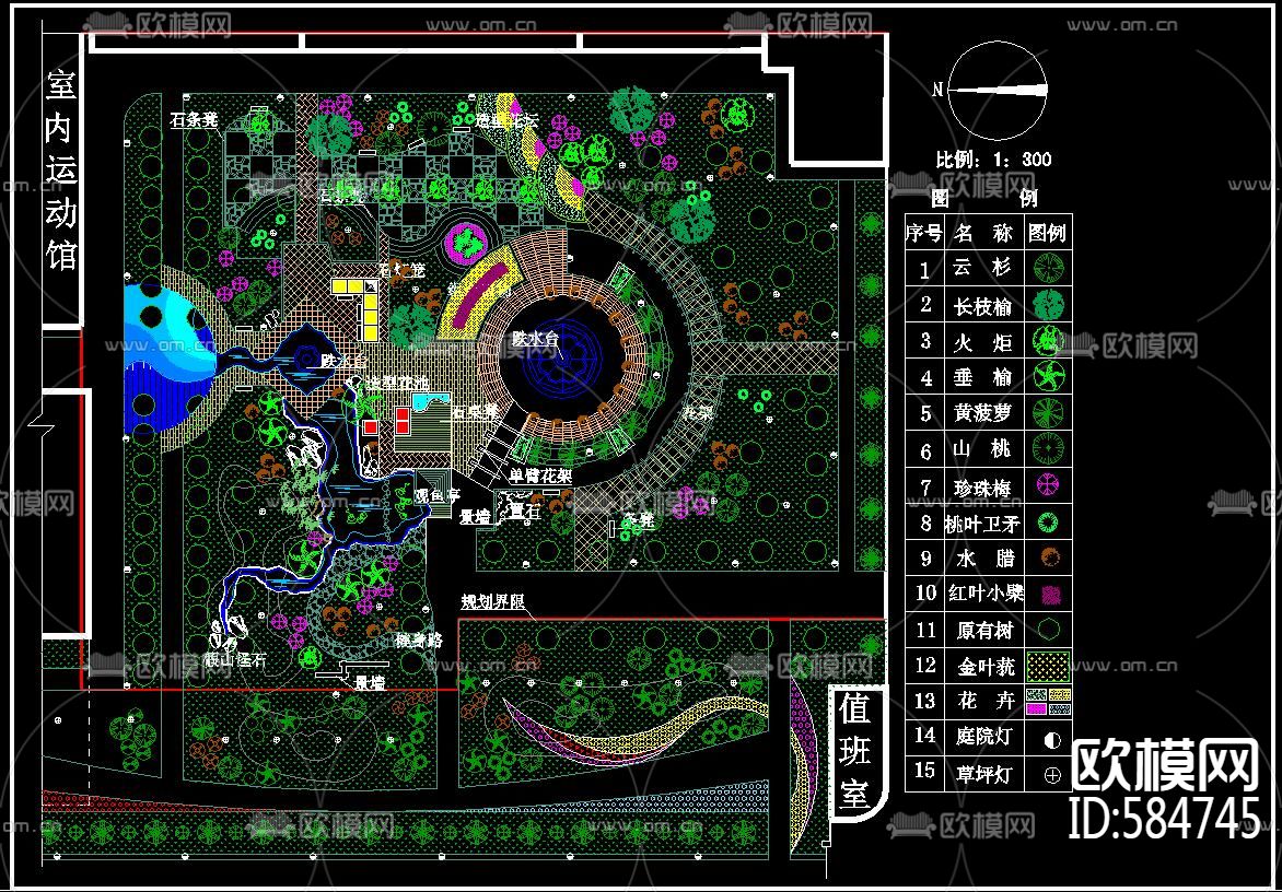 文化广场平面规划设计CAD图下载