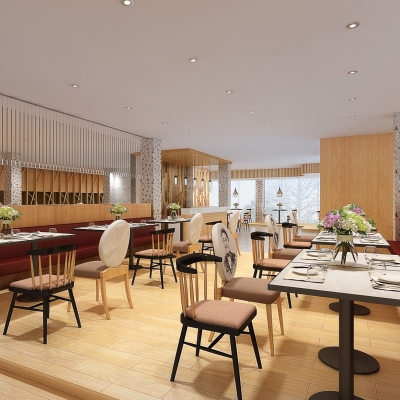 3d茶餐厅模型-餐饮空间3d模型-3dmax模型免费下载-欧模网