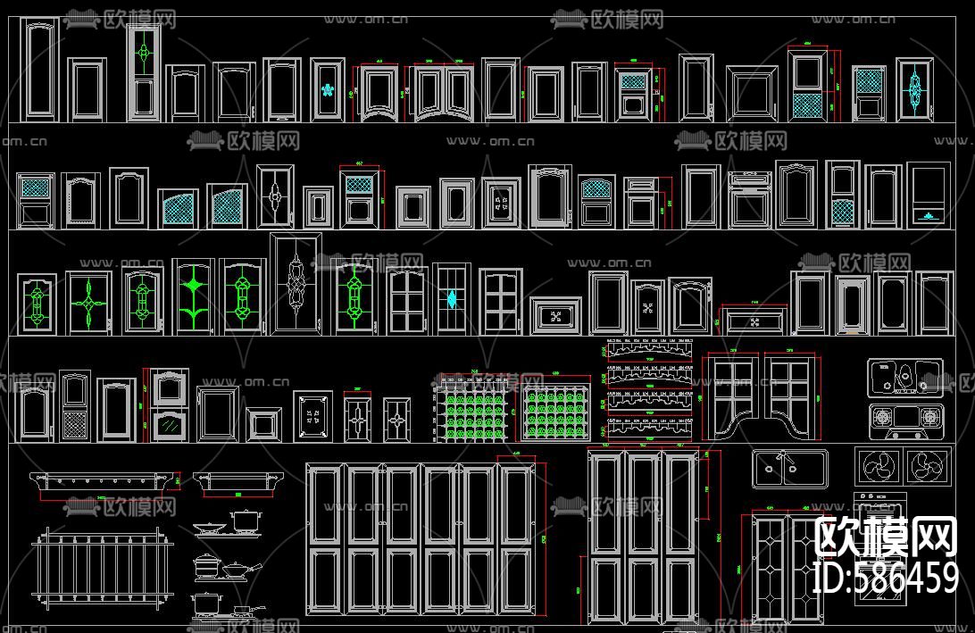 厨房CAD图库大全下载（渲染图3）