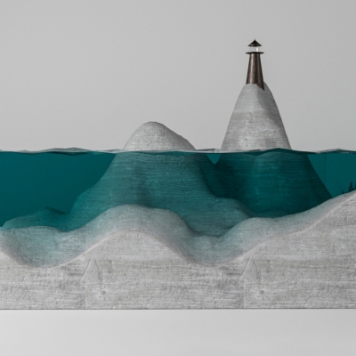 现代海岸灯塔艺术品摆件3d模型