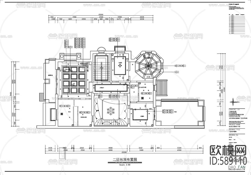 新古典別墅cad施工圖下載(渲染圖9)