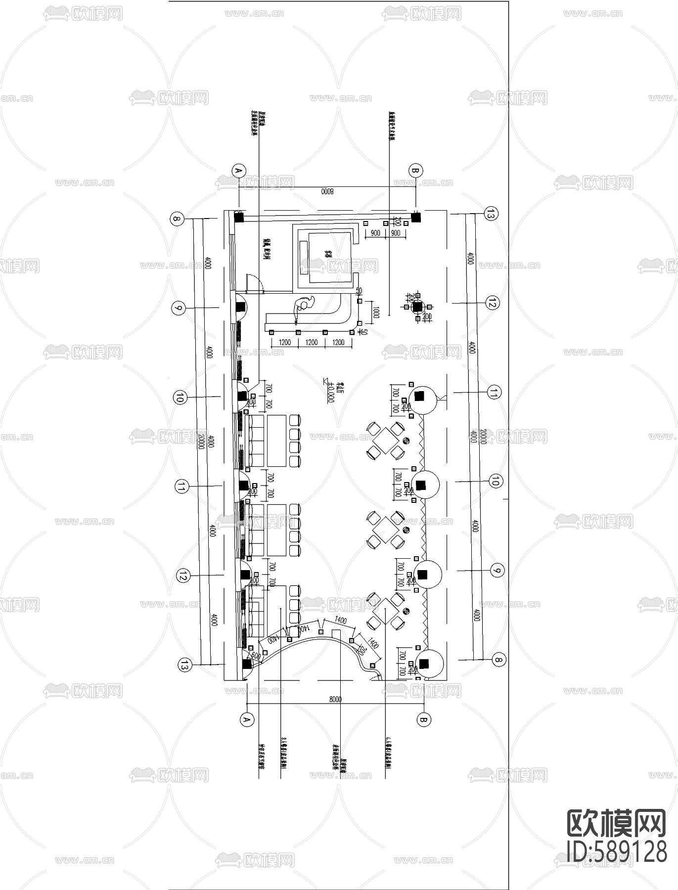 会所工装cad施工图下载（渲染图4）