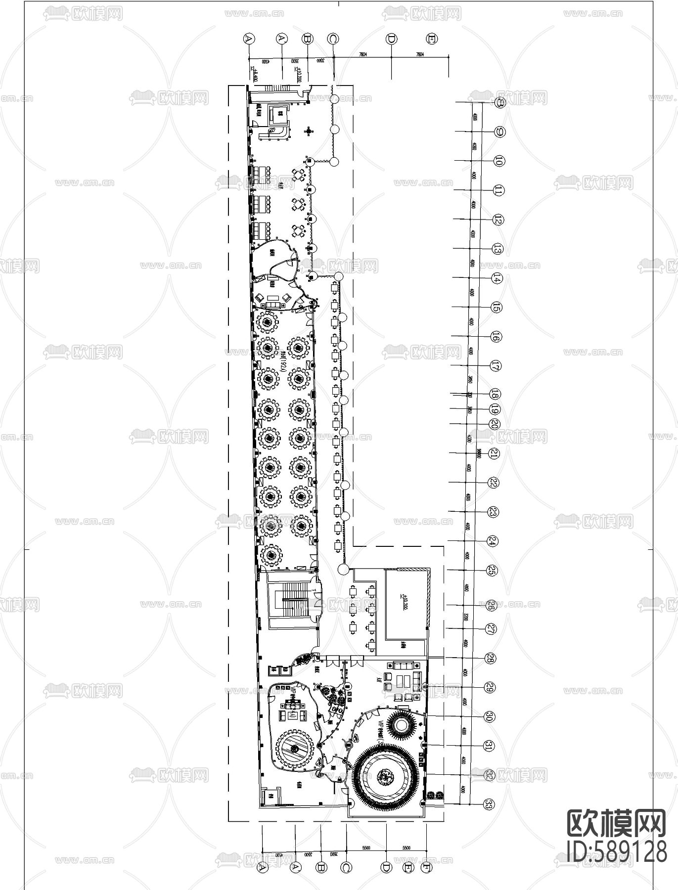 会所工装cad施工图下载（渲染图6）