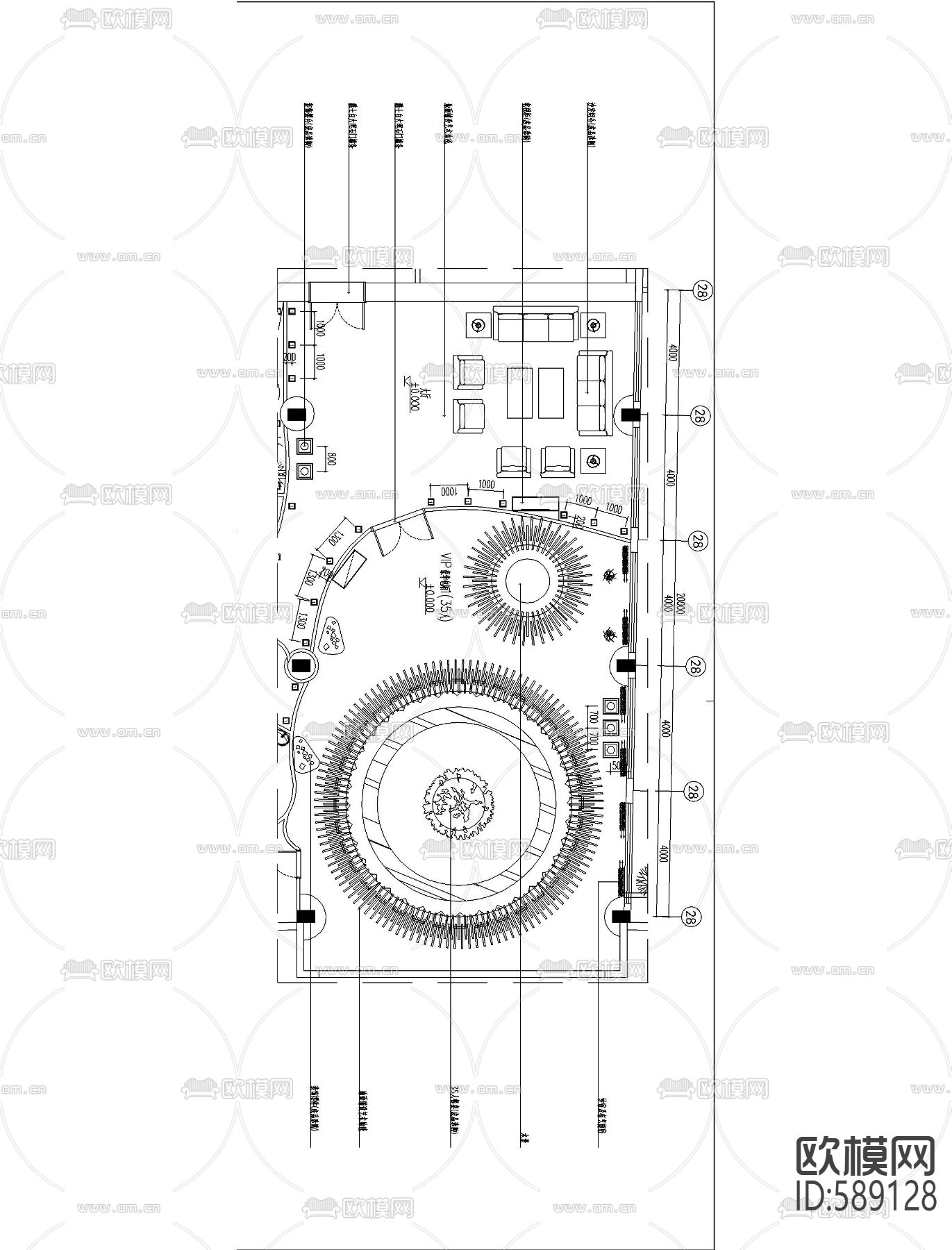 会所工装cad施工图下载（渲染图7）